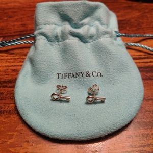 Tiffany & Co Sterling Key Stud Earrings